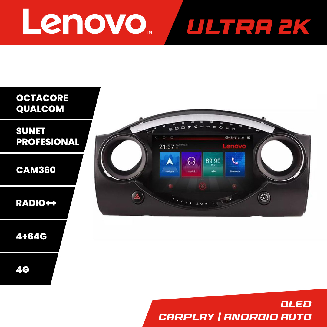 Navigație Android Mini Cooper 2004-2006 QLED 4+64GB GPS 4G Lenovo