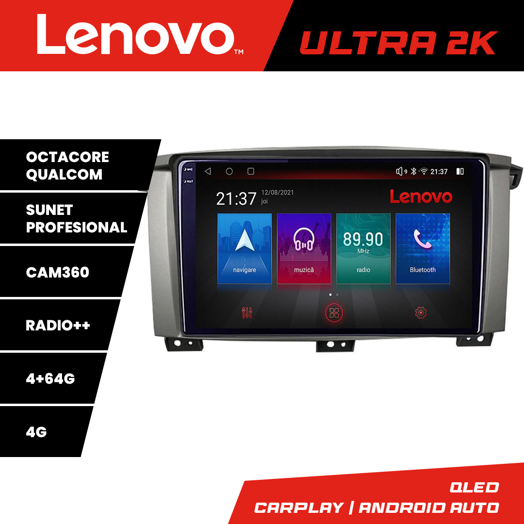 Navigație Android Toyota Land Cruiser L100 2002-2006 QLED 4+64GB 4G Lenovo