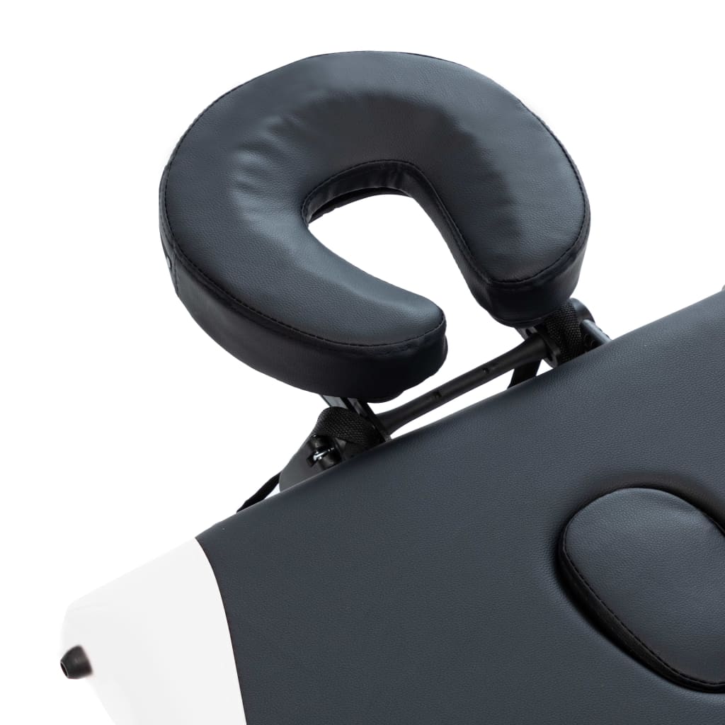 Masă pliabilă de masaj, 4 zone, negru și alb, aluminiu GartenMobel Dekor