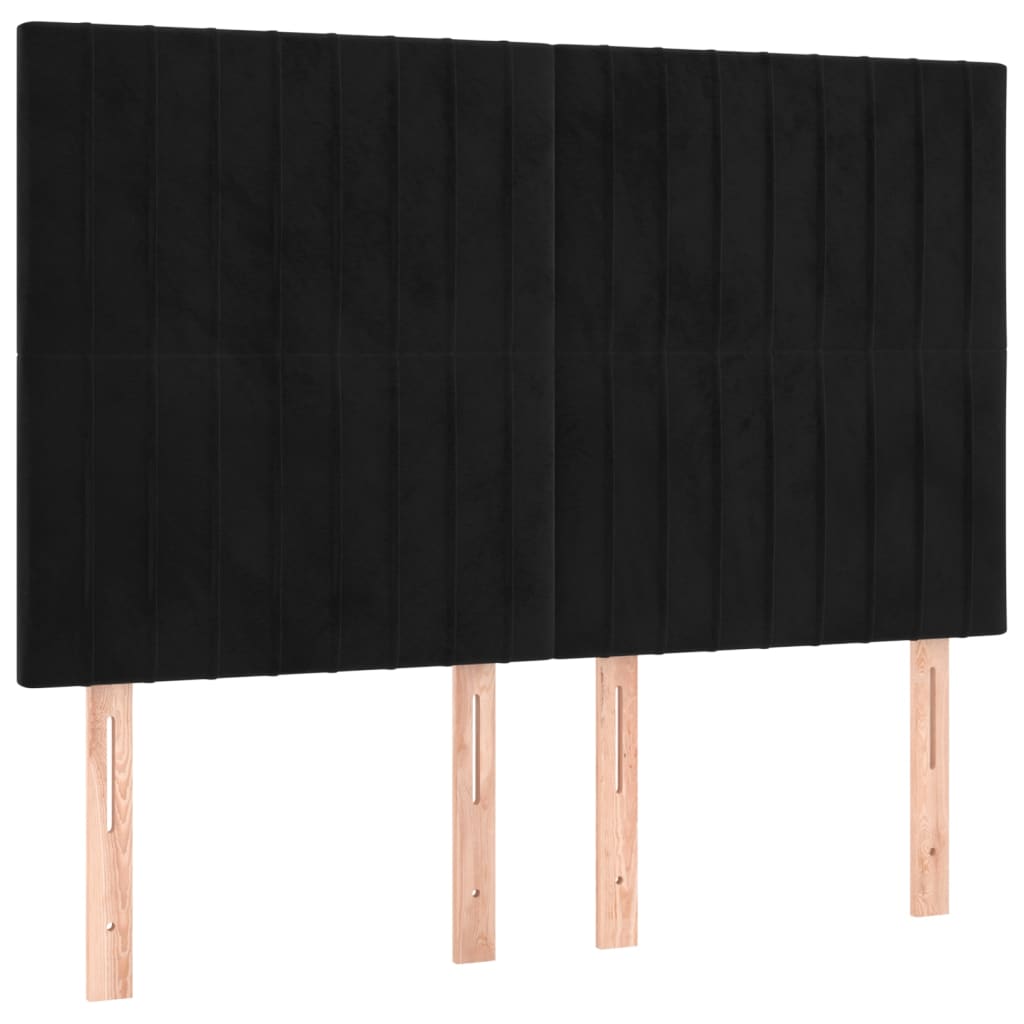 Pat box spring cu saltea, negru, 140x200 cm, catifea GartenMobel Dekor