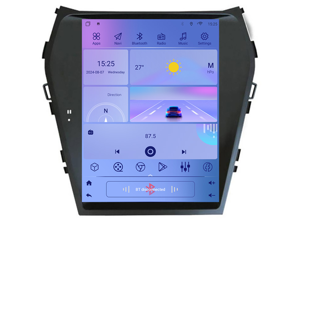 Navigatie Tesla Hyundai Santa Fe 2012-2018 cu CarPlay, Android Auto si GPS