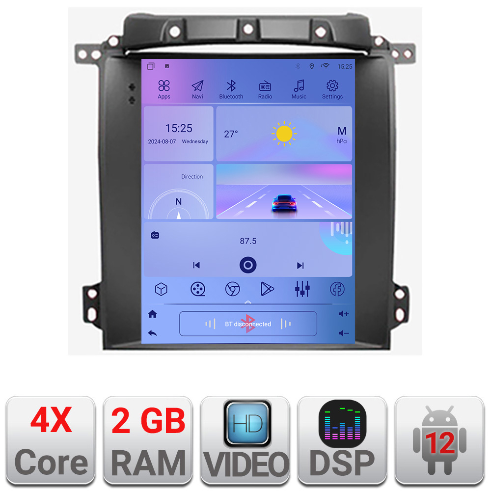 Navigatie Android Kia Sorento 2004-2008, QLED 9.7 inch, 4G, CarPlay