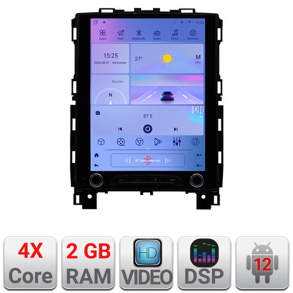 Navigație Tesla Renault Megane 4 2016-2024 cu CarPlay, Android Auto și 2GB+32GB