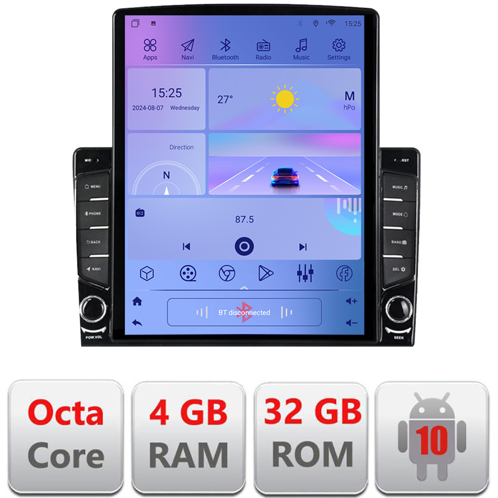 Navigatie Android Toyota Auris 2013-2017, ecran Tesla 9.7 inch, 4G, DSP
