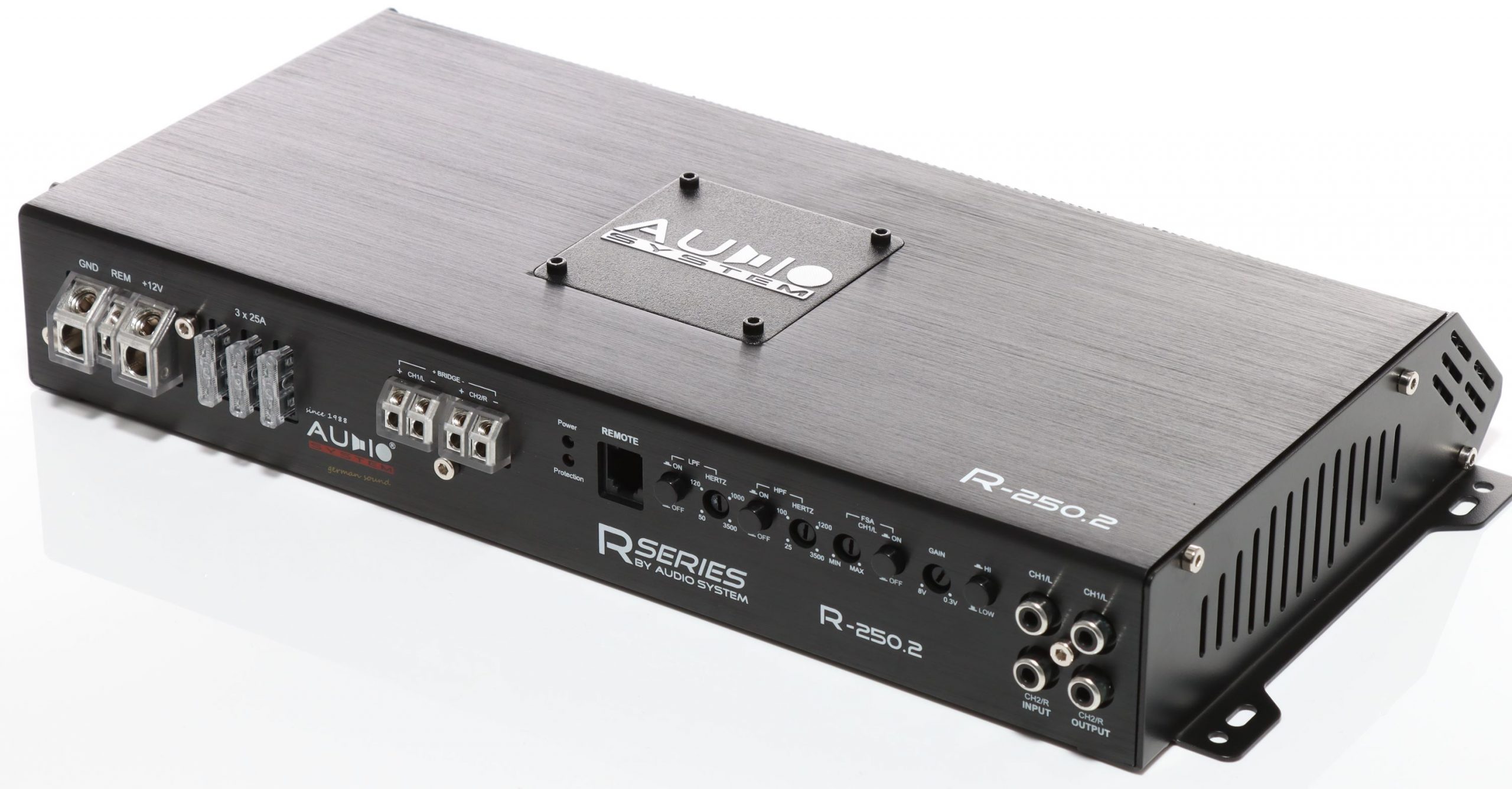 Amplificator auto Audio System R-250.2, 2 canale, 2 x 410 W RMS, clasa AB