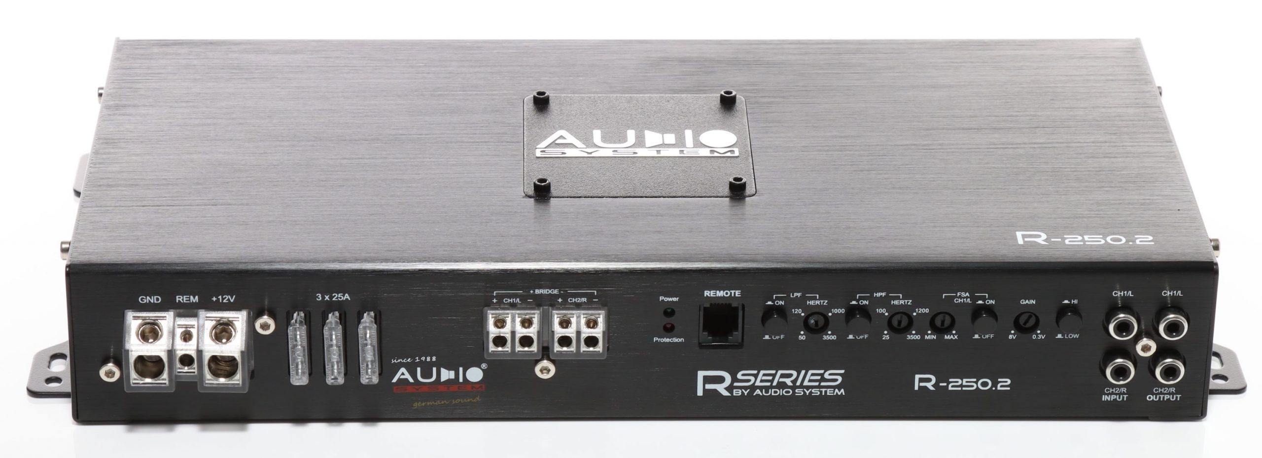 Amplificator auto Audio System R-250.2, 2 canale, 2 x 410 W RMS, clasa AB