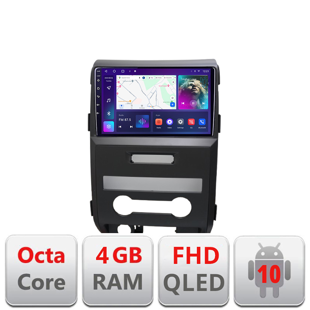 Navigație Android Ford F150 2008-2014 cu ecran QLED, 4GB RAM și 64GB