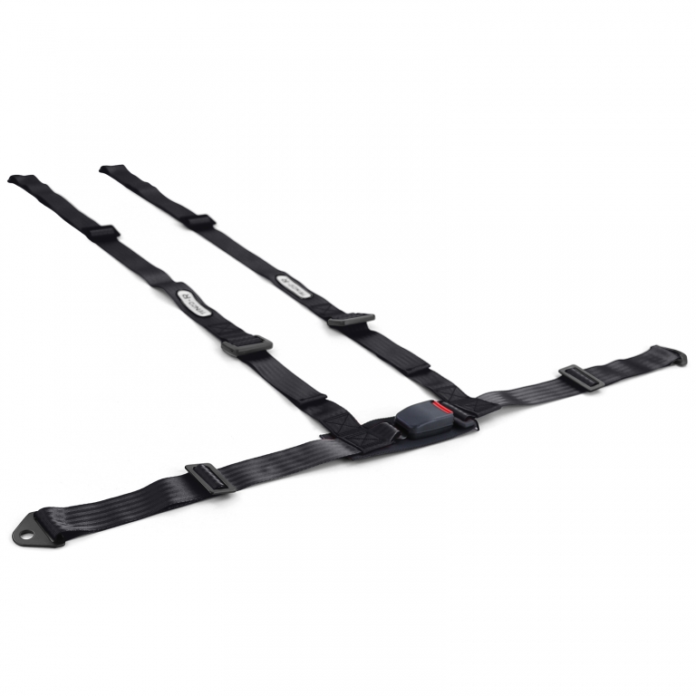 Centura de siguranță Tenzo-R Sport cu 4 puncte, neagră, cu marcaj E Performance AutoTuning
