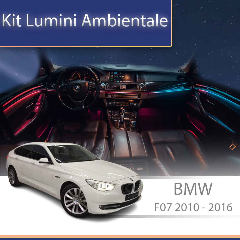 Kit lumini ambientale BMW Seria 5 F07 2010-2016, control telefon sau OEM