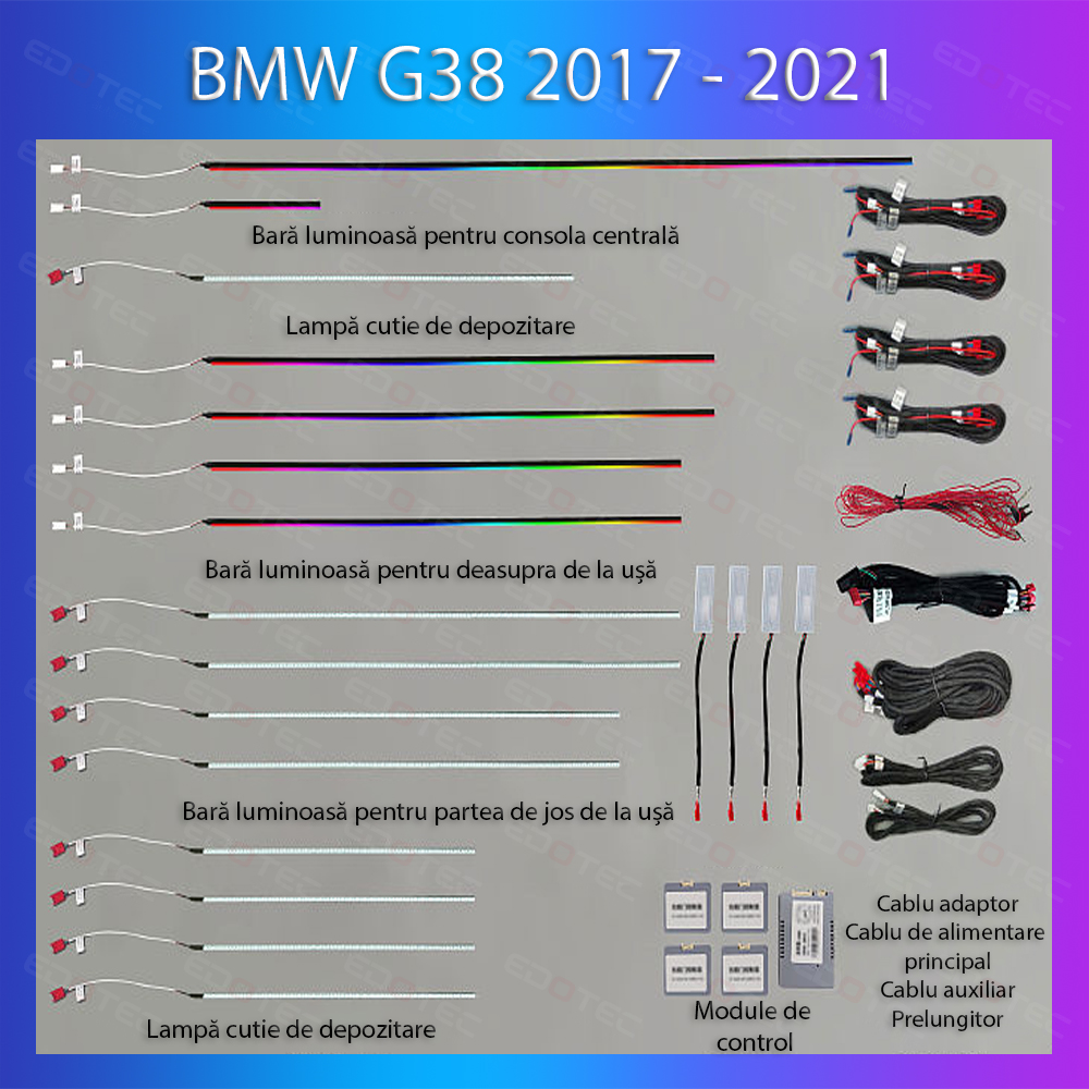 Kit lumini ambientale BMW Seria 5 G38 2017-2021, control telefon/original