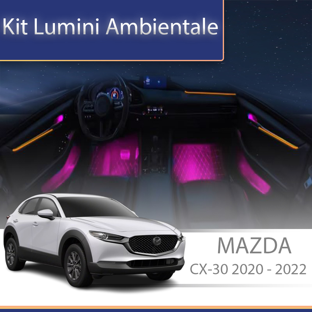Kit lumini ambientale Mazda CX-30 2020-2024, control din telefon sau sistem original