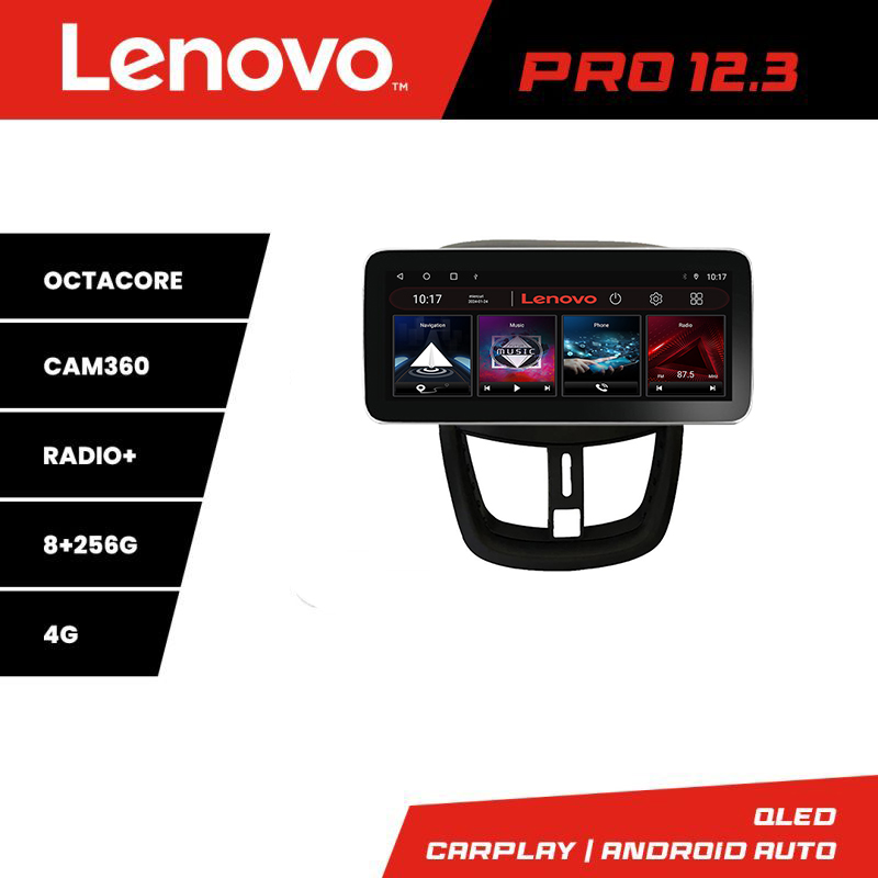 Navigatie Peugeot 207 Lenovo PRO 12.3 inch QLED, 8GB RAM, 256GB, 4G
