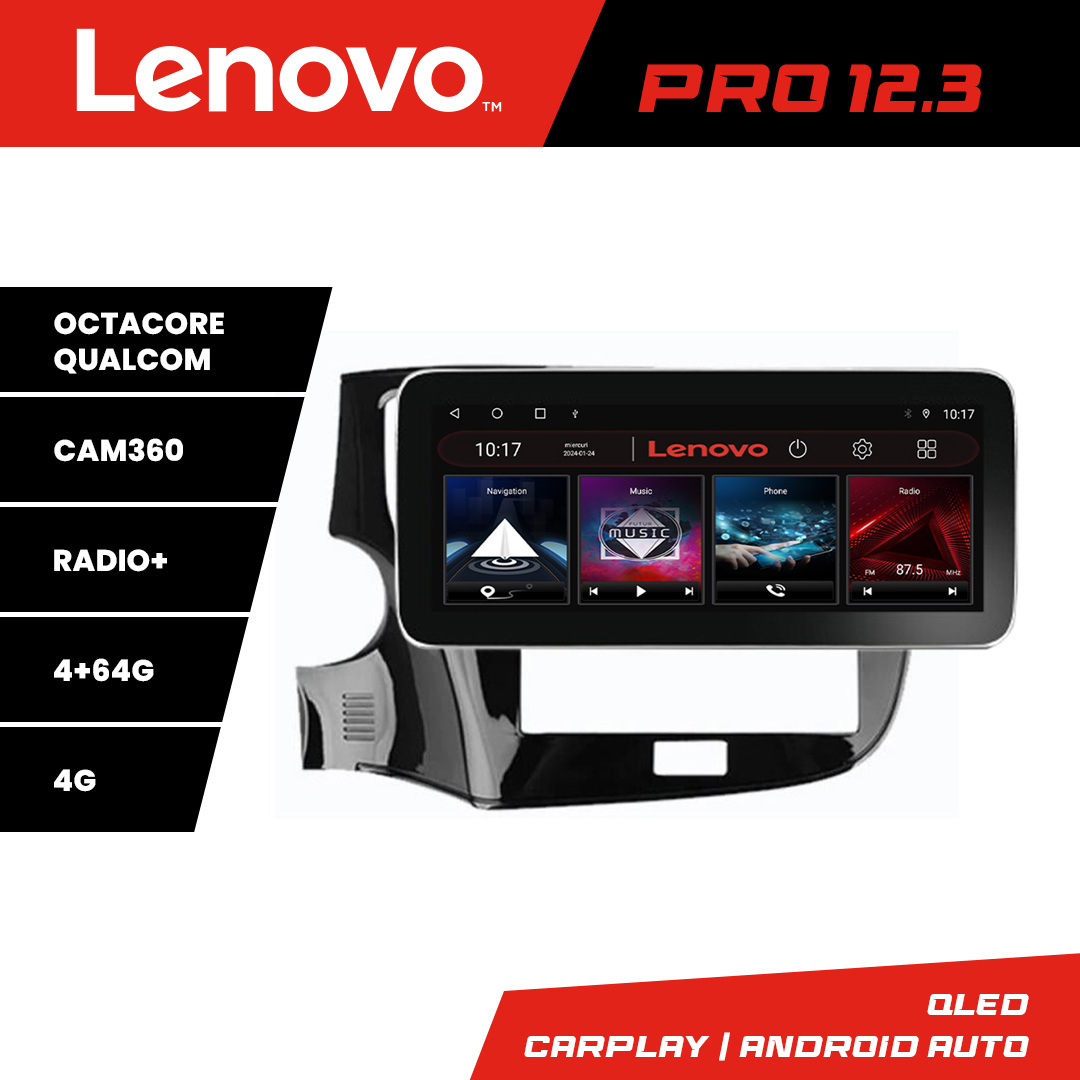 Navigatie Mitsubishi Outlander 2020+ Lenovo Pro 12.3 QLED 4GB+64GB 4G