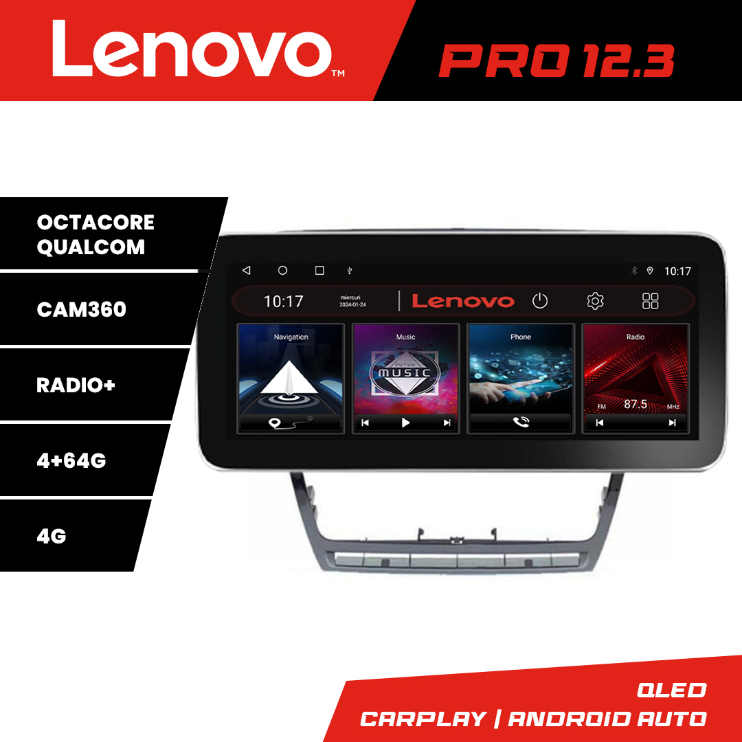 Navigație Skoda Octavia 2 2005-2013 Lenovo PRO 12.3 QLED 4G 4+64GB