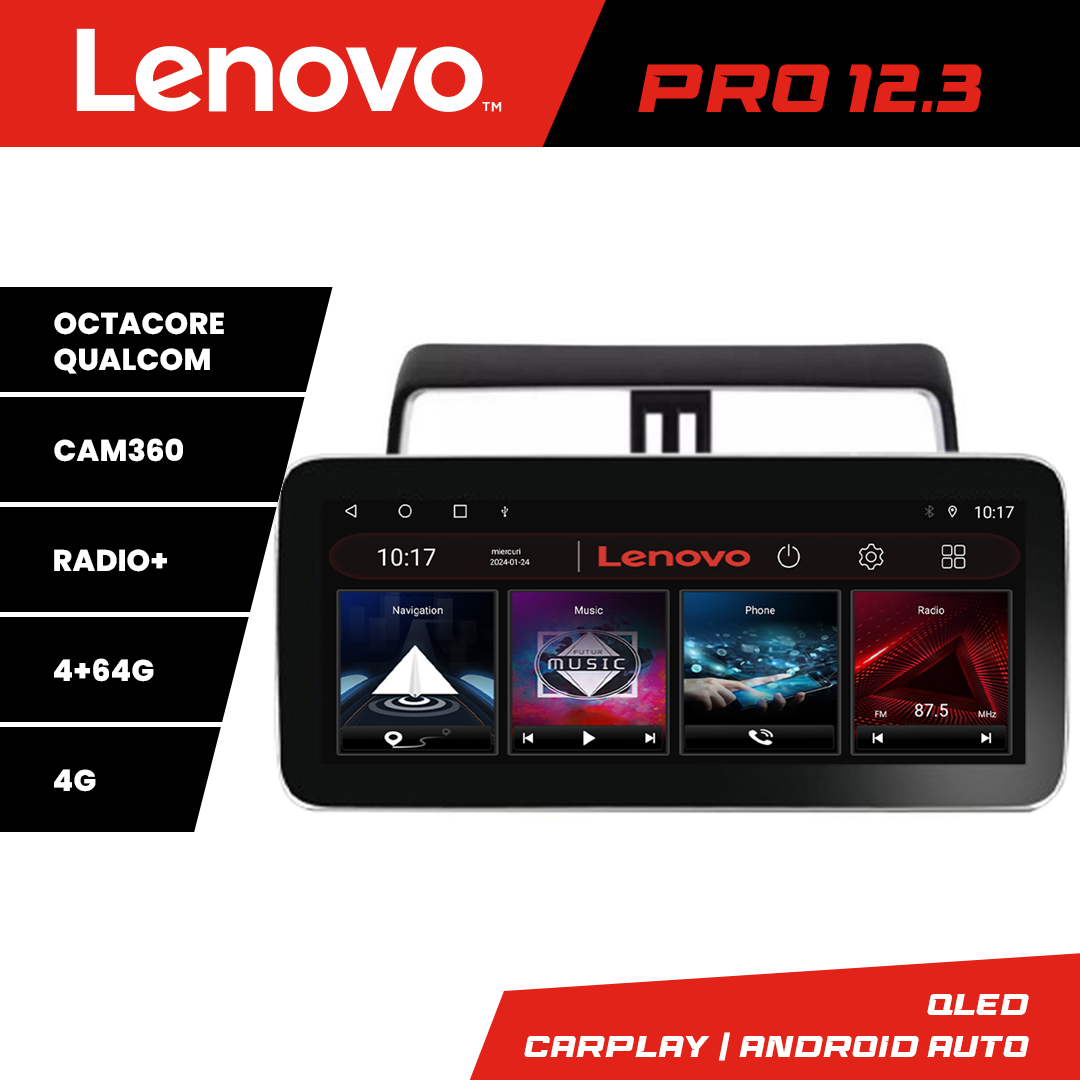 Navigație Toyota Prado J150 2018+ Lenovo PRO 12.3 QLED 4GB+64GB 4G