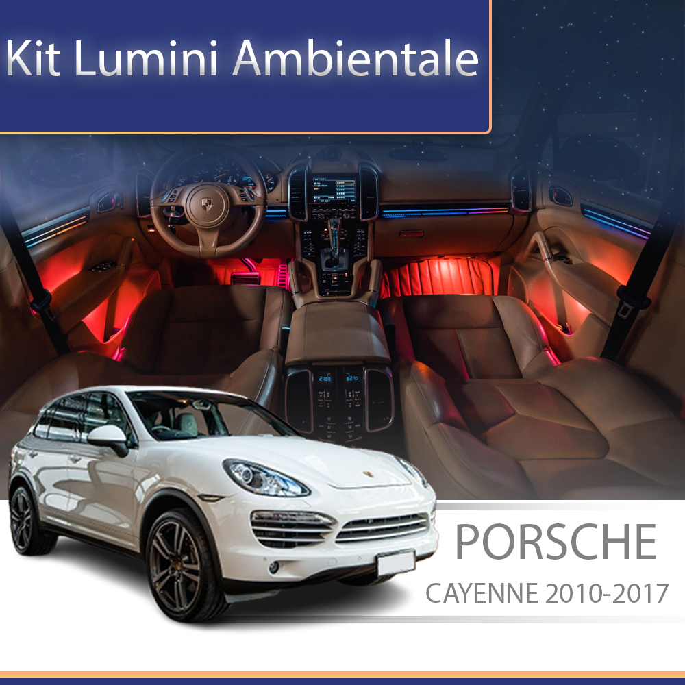 Kit lumini ambientale Porsche Cayenne 2010-2017, control telefon și sistem original