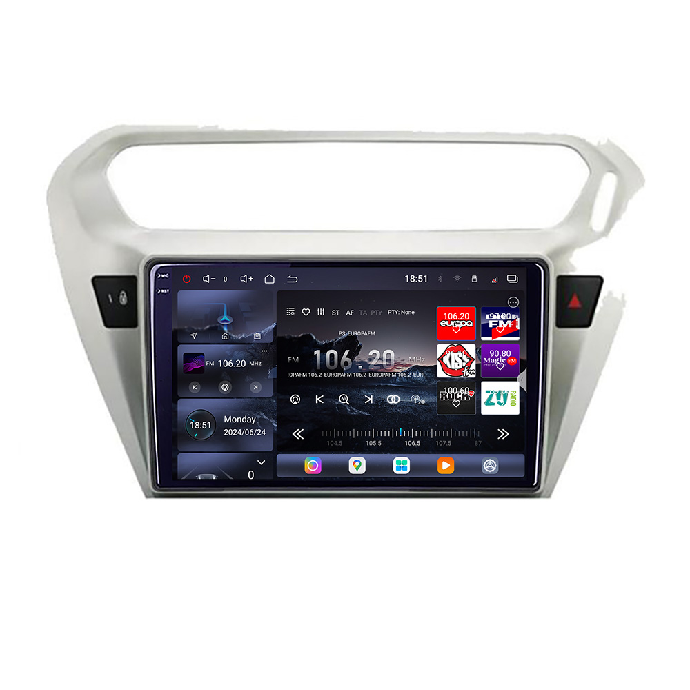 Navigatie Peugeot 301 2012-2020 Citroen C-Elisee Edotec Kit-301 8 core QLED 2K 16+512GB 360 Android Waze USB Navigatie Internet Youtube Radio