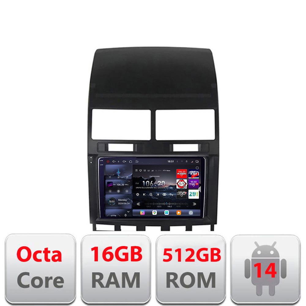 Navigație Android VW Touareg 2004-2011 Edotec QLED 2K 16GB RAM 512GB