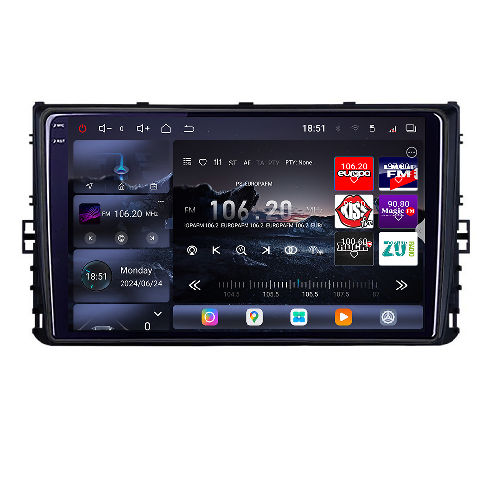 Navigație auto VW Edotec Kit-933 QLED 2K, 16GB RAM, 512GB, Android