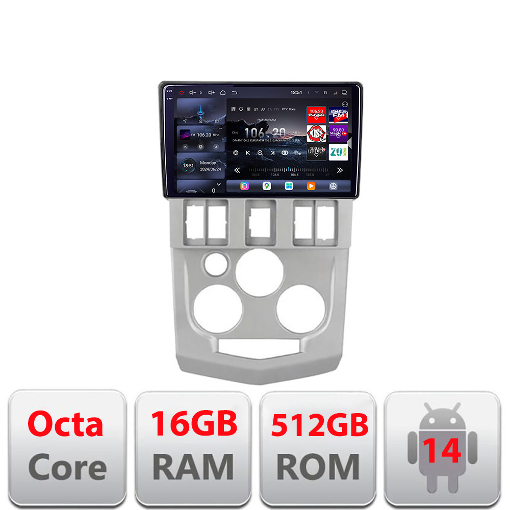 Navigatie Android Dacia Logan 1 2003-2010 QLED 2K 16GB RAM 512GB