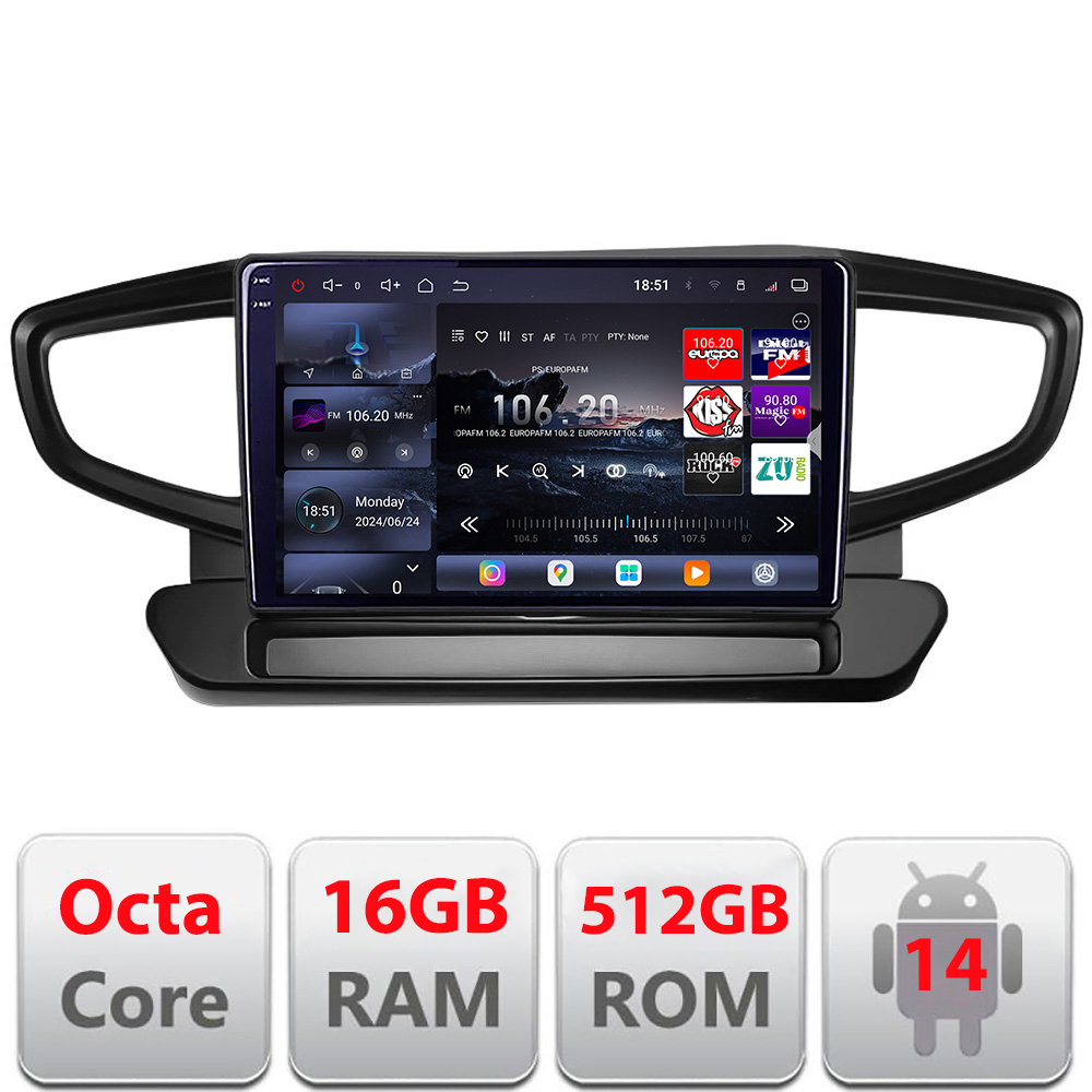 Navigatie Android Hyundai Ioniq 2016-2020 QLED 2K, 16GB RAM, 512GB