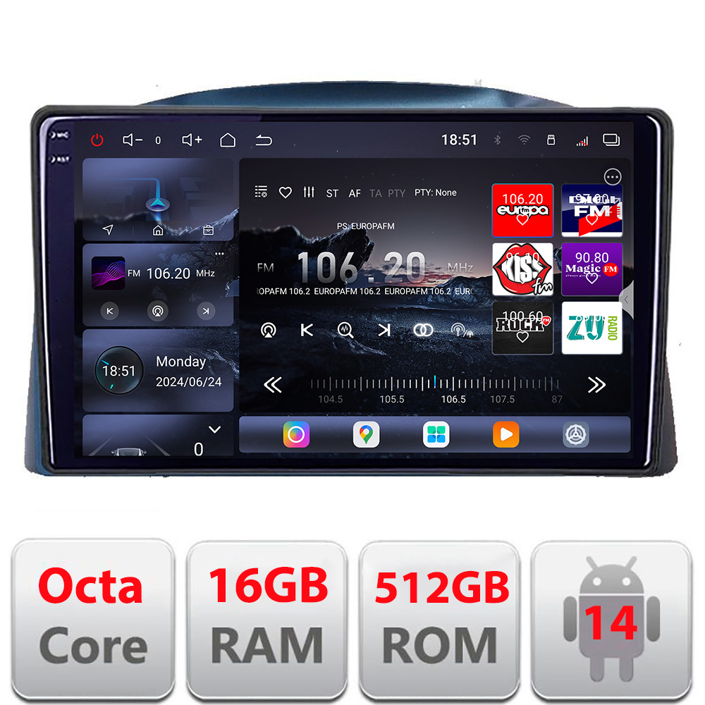 Navigatie Android Jeep Grand Cherokee 2004-2007 QLED 2K GPS 16+512GB