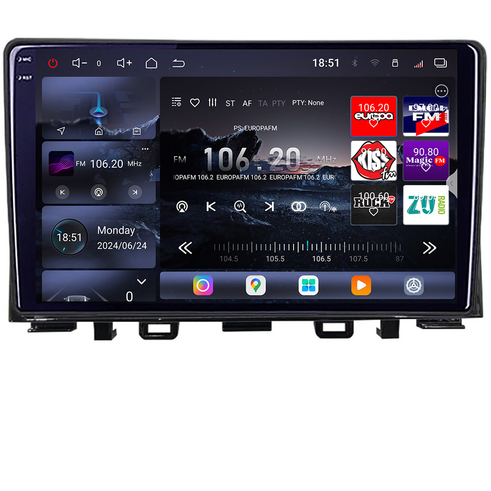 Navigație Android Kia Rio 2019+ QLED 2K, GPS, 16GB RAM, 512GB