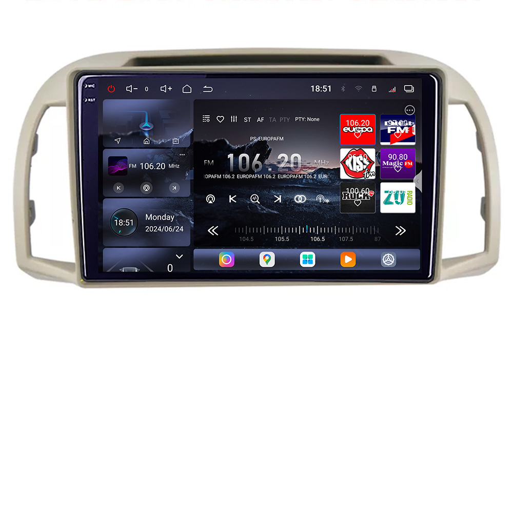 Navigație Android Nissan Micra 2002-2010 QLED 2K GPS 16GB+512GB