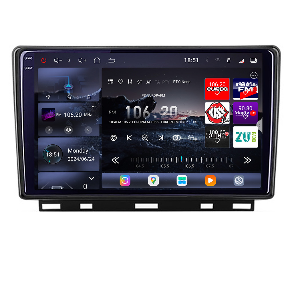 Navigatie Renault Clio 5 2019+ Edotec Kit-Clio5 8 core QLED 2K 16+512GB 360 Android Waze USB Navigatie Internet Youtube Radio