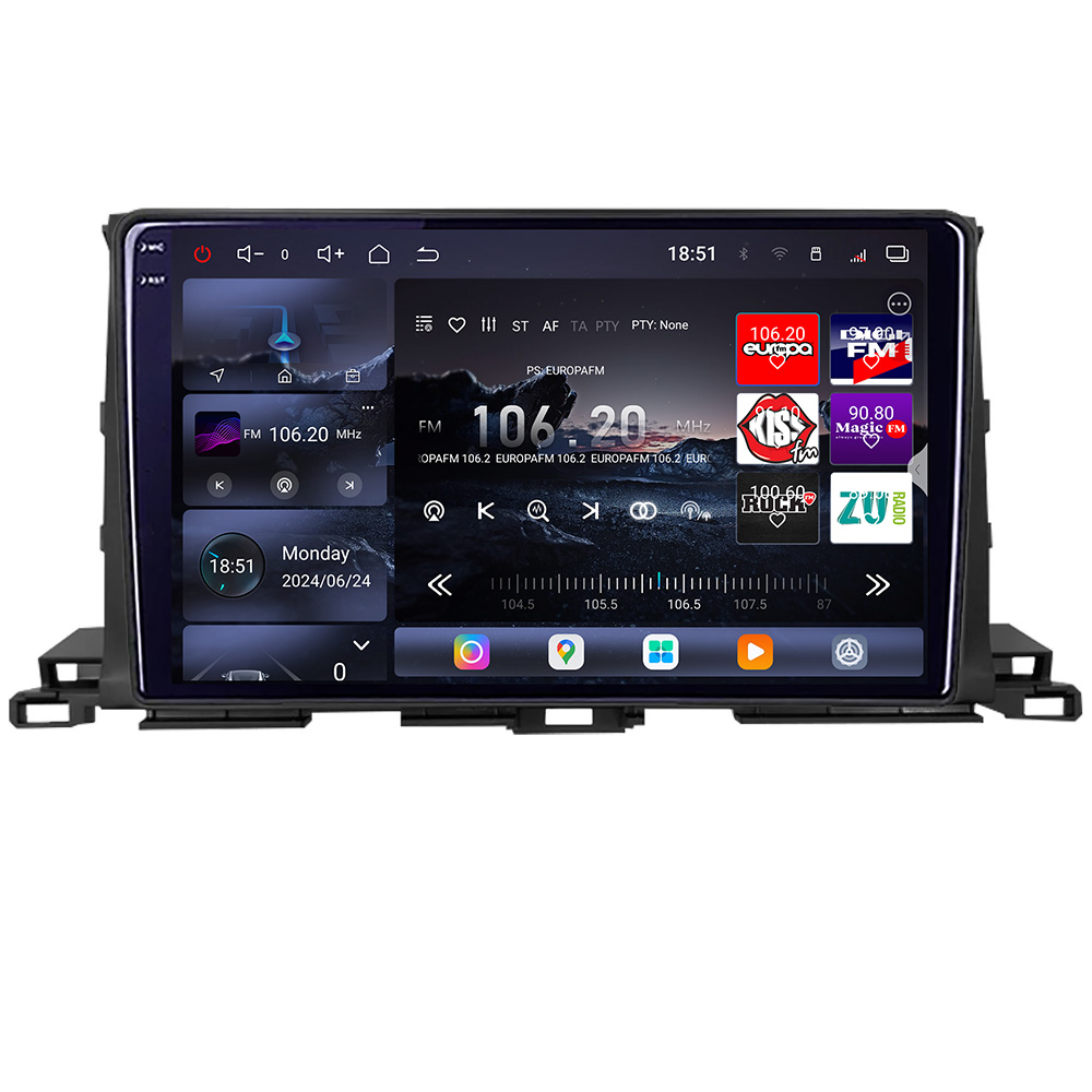 Navigatie Android Toyota Highlander 2013-2018 QLED 2K 16GB RAM 512GB