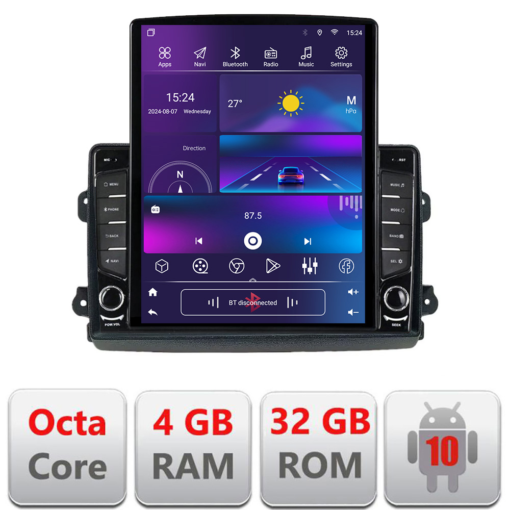 Navigatie Fiat Ducato 2021- dedicata Ouad core 4+32 ecran vertical 9.7