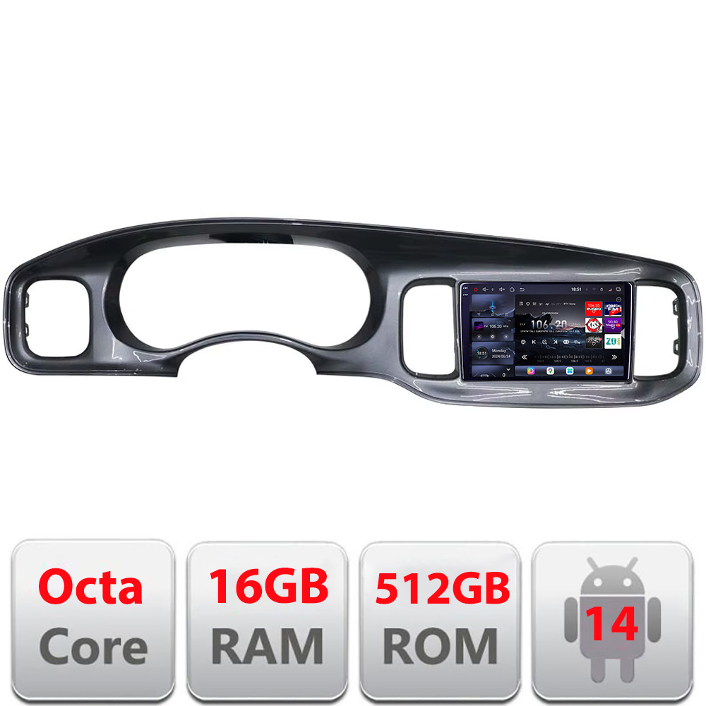 Navigatie Dodge Charger 2011-2014 Qled 2K Octa Core 16+512GB LTE 4G DSP Wifi 5Ghz android auto carplay radio gps internet kit-charger+EDT-E809-2K