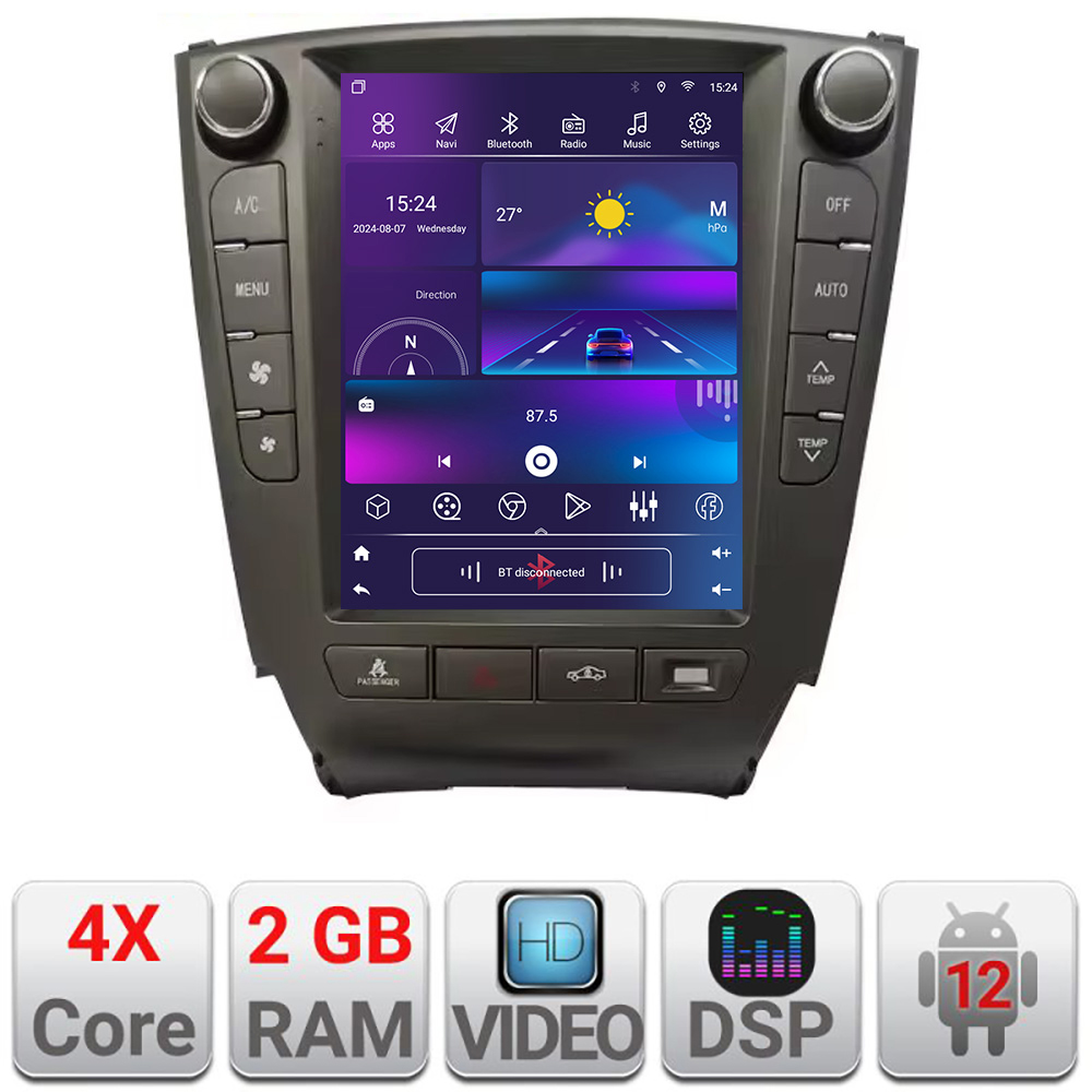 Navigație Lexus IS 2005-2012 Tesla QLED 9.7 inch, CarPlay, Android Auto, DSP