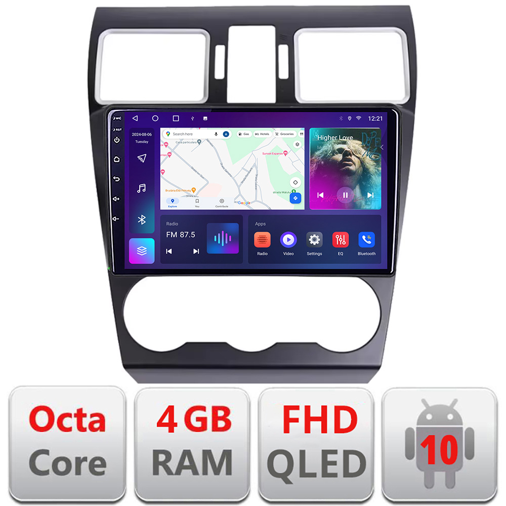 Navigatie Subaru Forester XV dedicata Android QLED octa core 4+64 4G DSP FHD carplay android auto radio gps internet Android kit-062-2019+EDT-E309v3