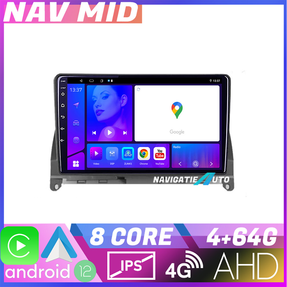 Navigație Mercedes W204 2008-2012 Android 12, 4GB RAM, 64GB, CarPlay