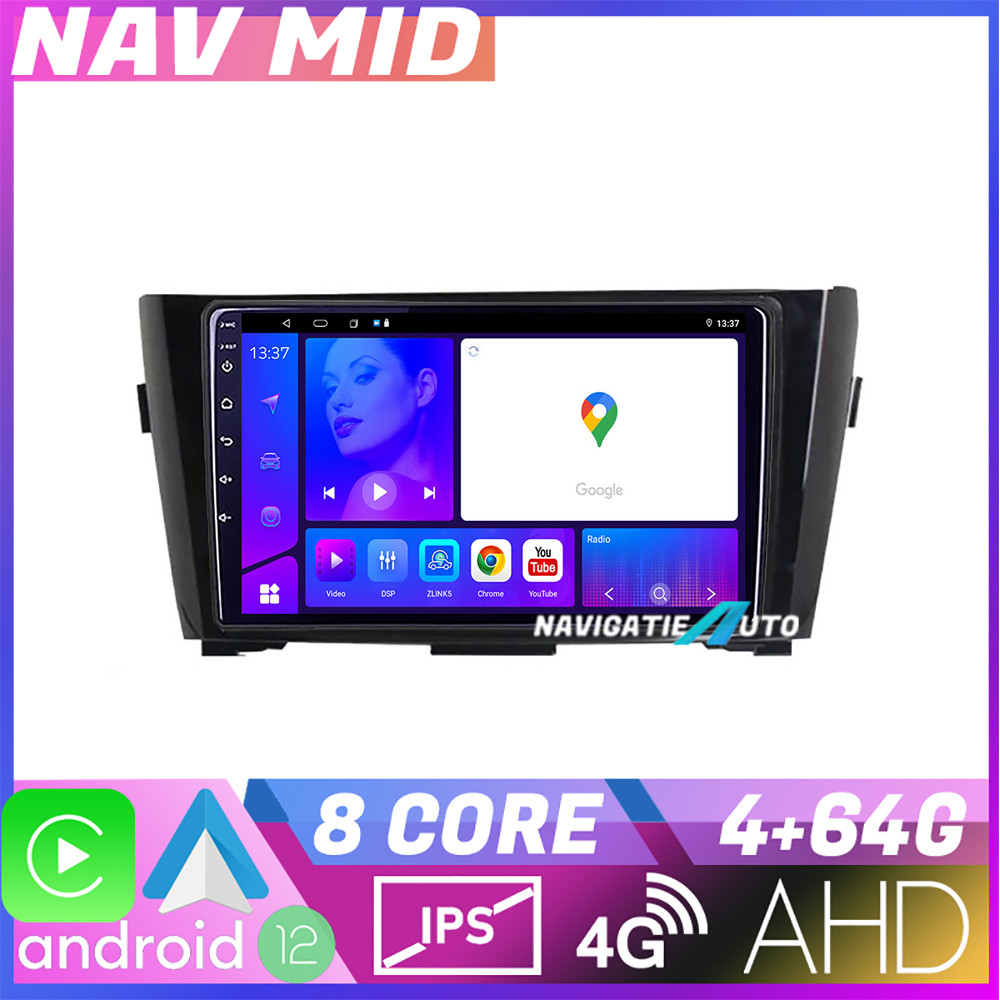 Navigație Nissan Qashqai Android 12, 4GB RAM, 64GB, CarPlay, 4G