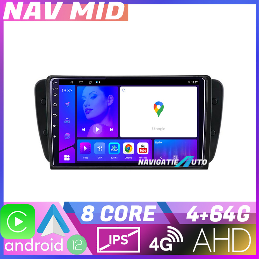 Navigație Android Seat Ibiza 2008-2014, 4GB RAM, 64GB, CarPlay, 720P