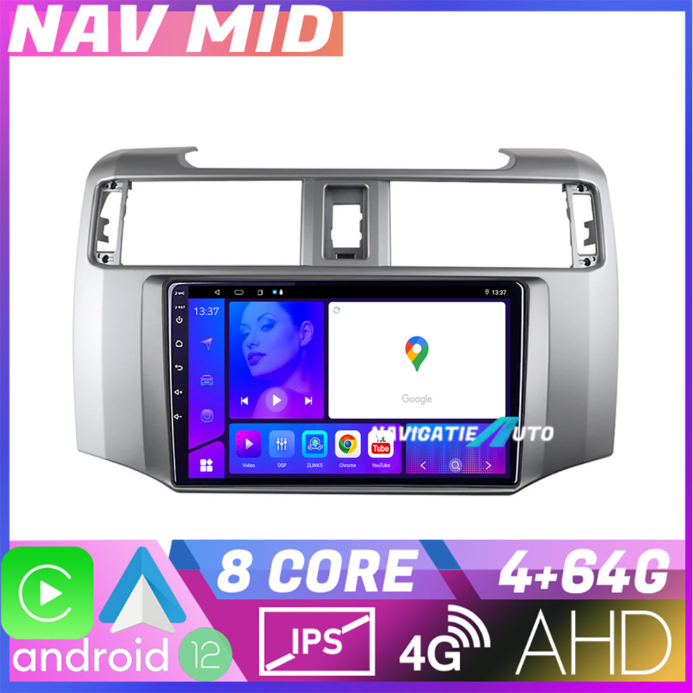 Navigatie Toyota 4Runner 2009-2019 Android 12, 4GB+64GB, 4G, CarPlay