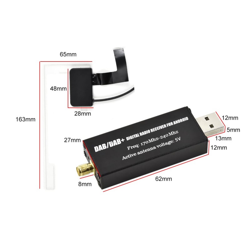 Adaptor antenă DAB/DAB+ USB pentru navigații auto Android