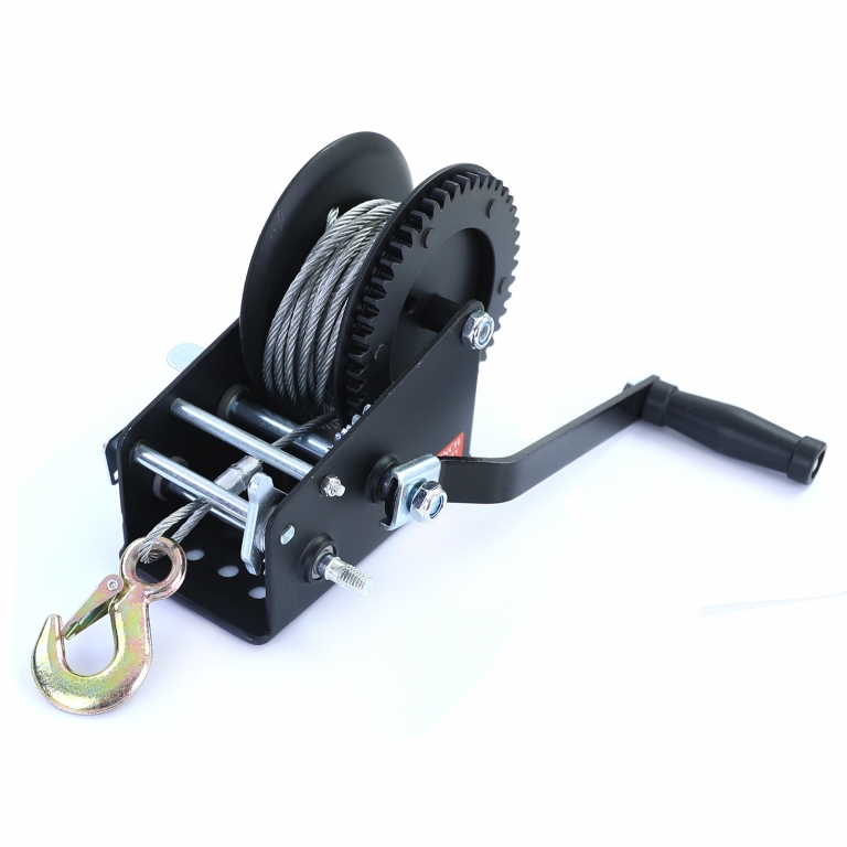 Profi 1500kg Seilwinde Handwinde mit 10 Meter Drahtseil Schwarz Performance AutoTuning