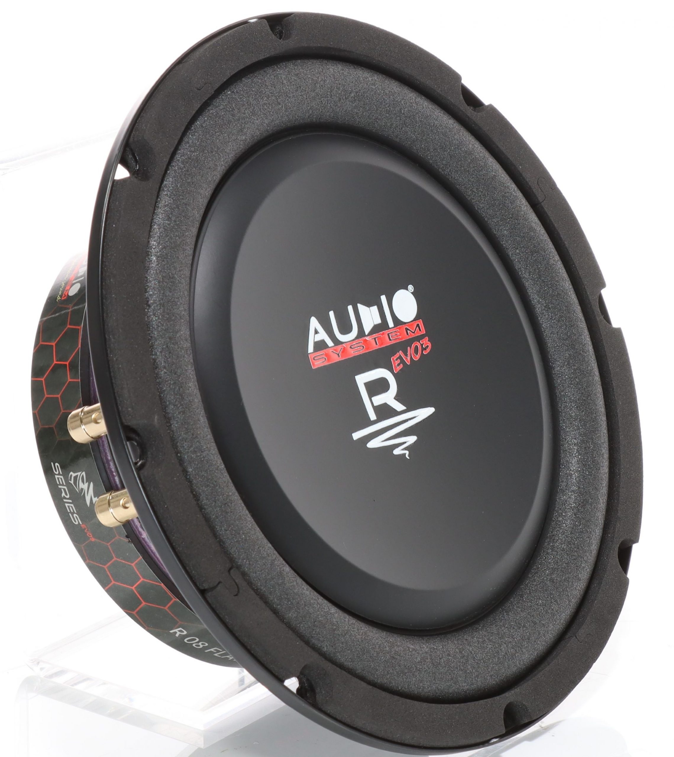 Subwoofer auto slim Audio System R 08 Flat EVO3-D4, inalta eficienta