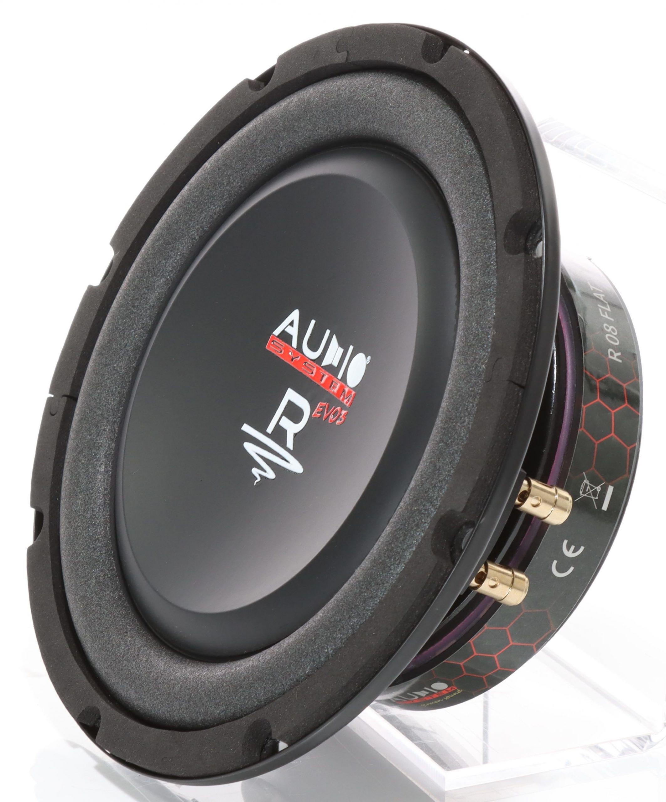Subwoofer auto slim Audio System R 08 Flat EVO3-D4, inalta eficienta