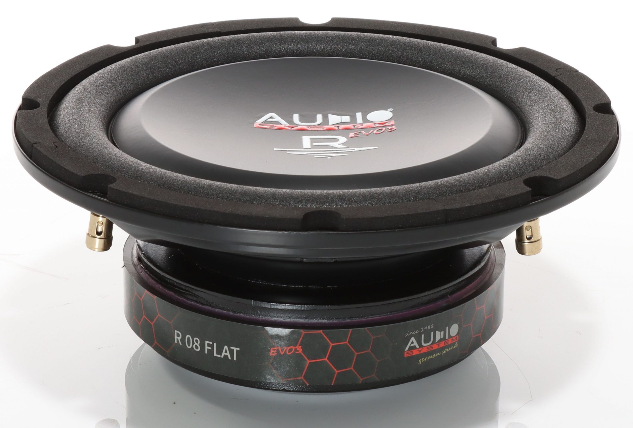 Subwoofer auto slim Audio System R 08 Flat EVO3-D4, inalta eficienta