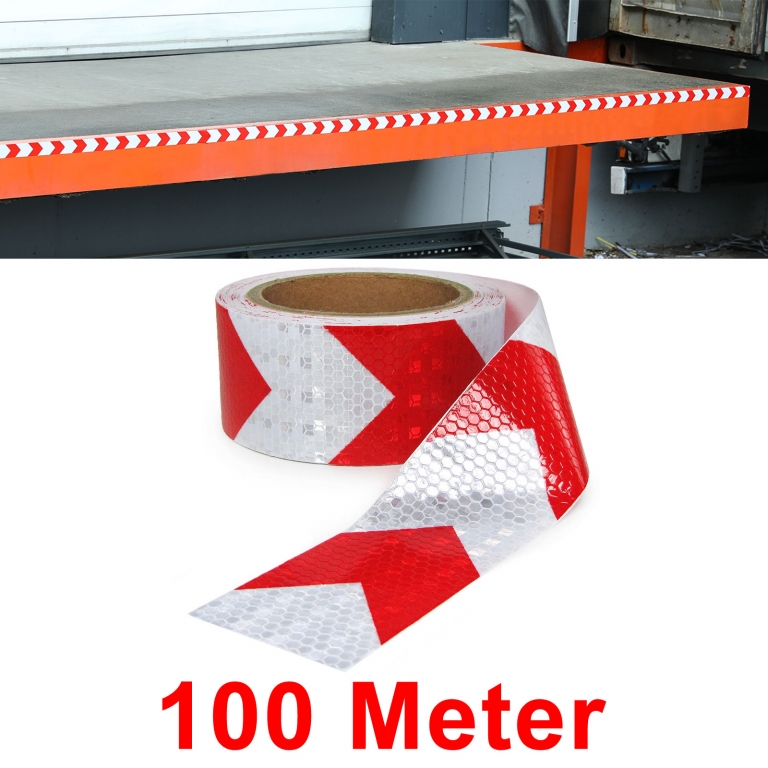 Bandă de semnalizare bandă de marcare bandă de barieră autocolantă reflectorizantă roșie albă 100m Performance AutoTuning