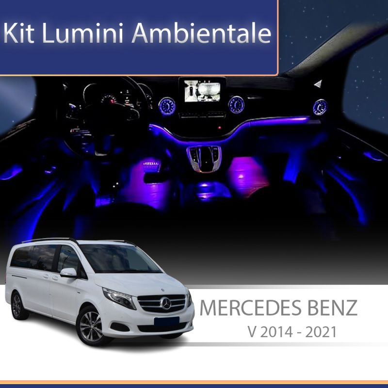 Lumini ambientale Mercedes V Class W447 pentru capace difuzoare, control OEM sau telefon