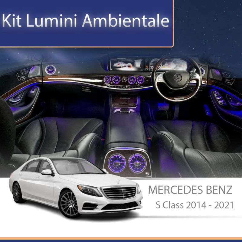 Lumini ambientale plafon Mercedes-Benz W222 cu control din telefon