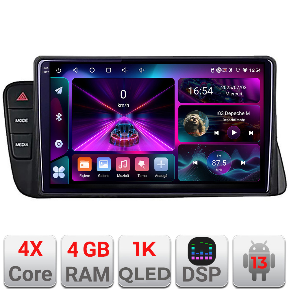 Navigatie Audi A4 2008-2016 NON-MMI A-A4 4+64 InCell Display 1K Android Waze USB Navigatie Internet Youtube Radio