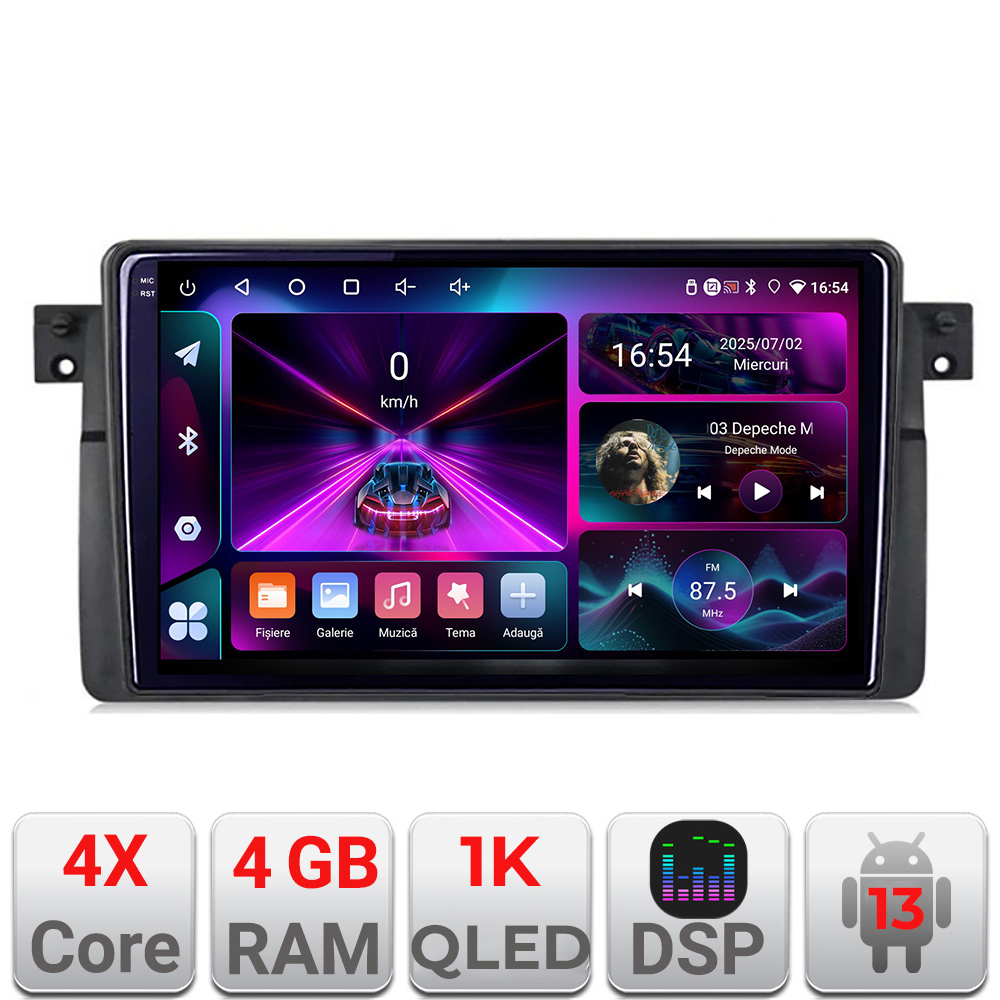 Navigație BMW Seria 3 E46 Android 4GB RAM 64GB, ecran InCell 1K