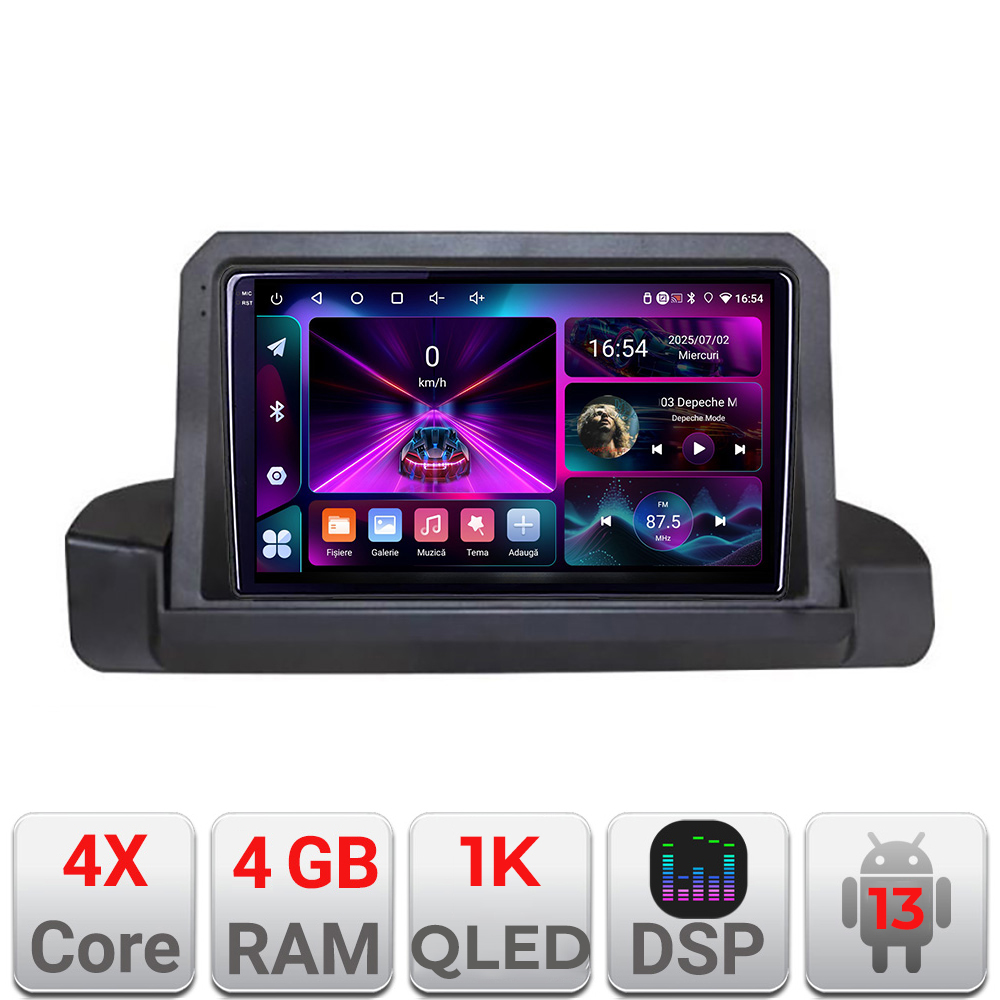 Navigatie BMW Seria 3 E90 fara ecran de fabrica 4+64 InCell Display 1K Android Waze USB Navigatie Internet Youtube Radio Kit-e90+EDT