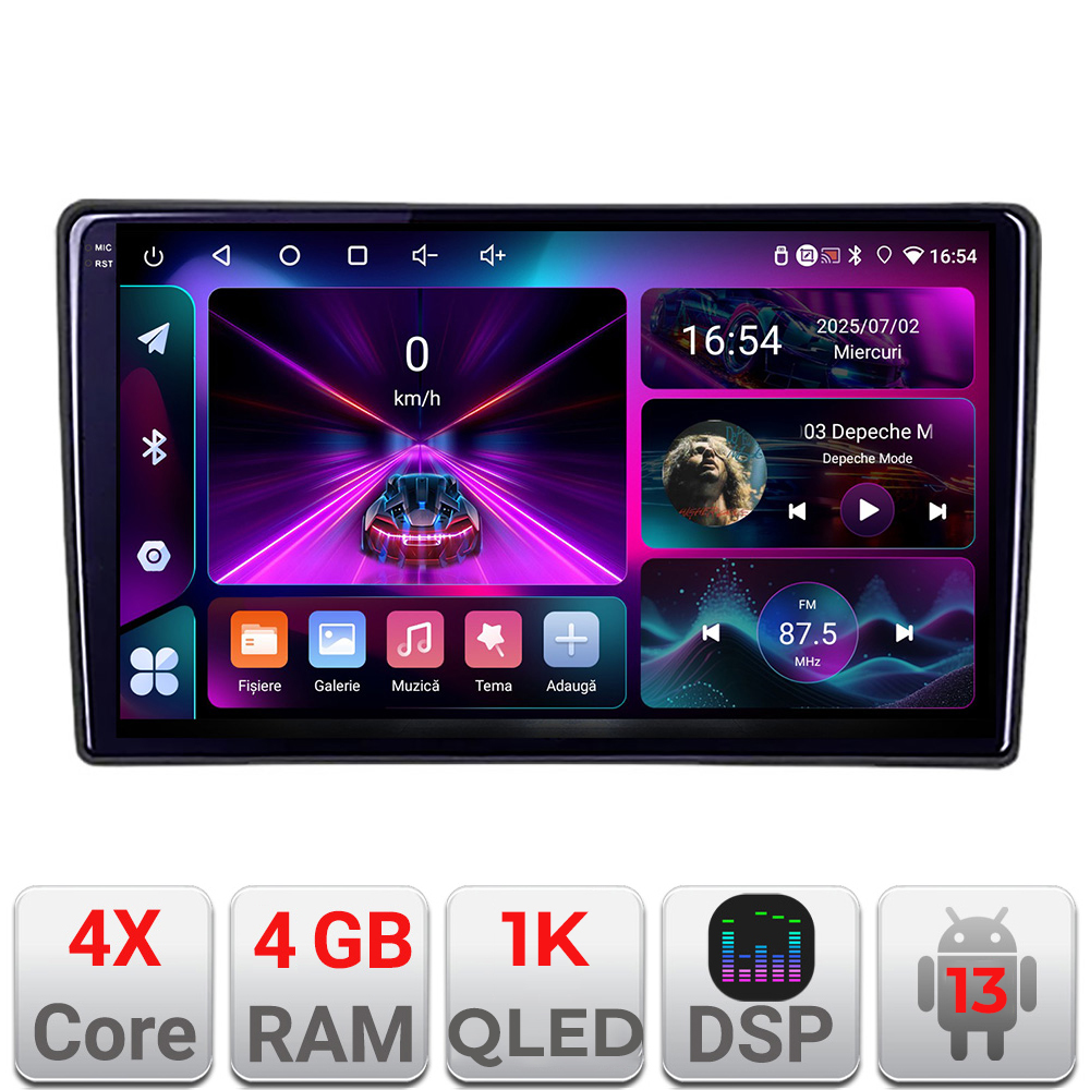 Navigatie Android Citroen Berlingo 2008-2018, 4GB RAM, 64GB, ecran 1K